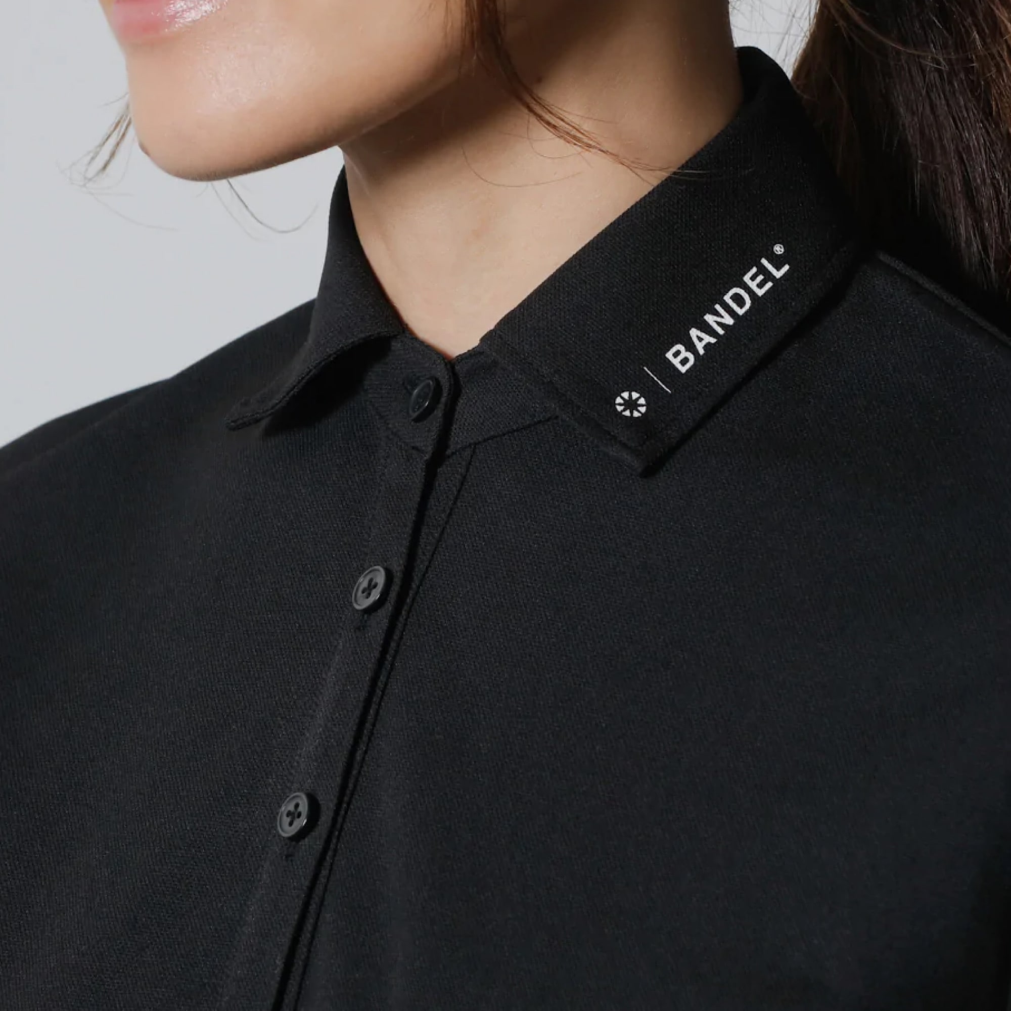 BANDEL BASIC S/S POLO SHIRTS LADIES BLACK バンデル ベーシック