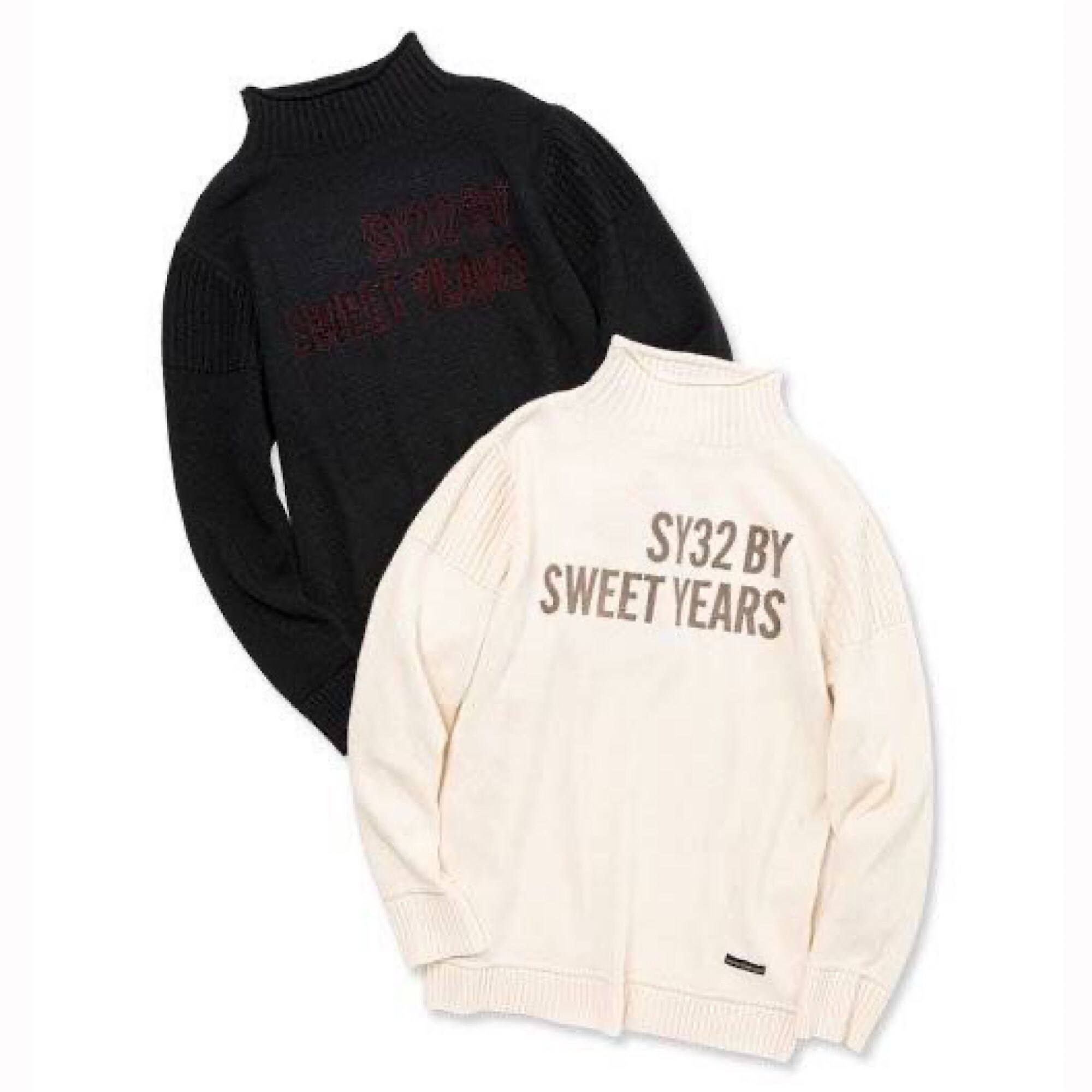 SY32 by SWEET YEARS 長袖 フロッキー ロゴセーター ニット SY32 by SWEET YEARS 長袖 フロッキー ロゴセーター ニット 【公式通販】