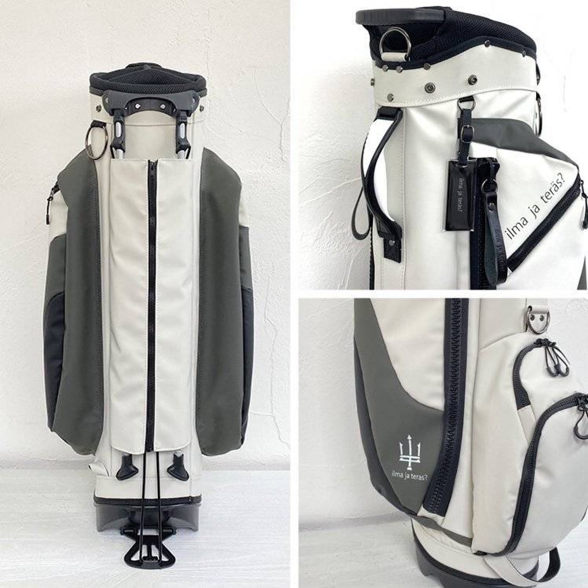 ilma ja teras？Big zipper caddie bag white イルマヤテラス ビッグジッパーキャディバッグ ホワイト T-13