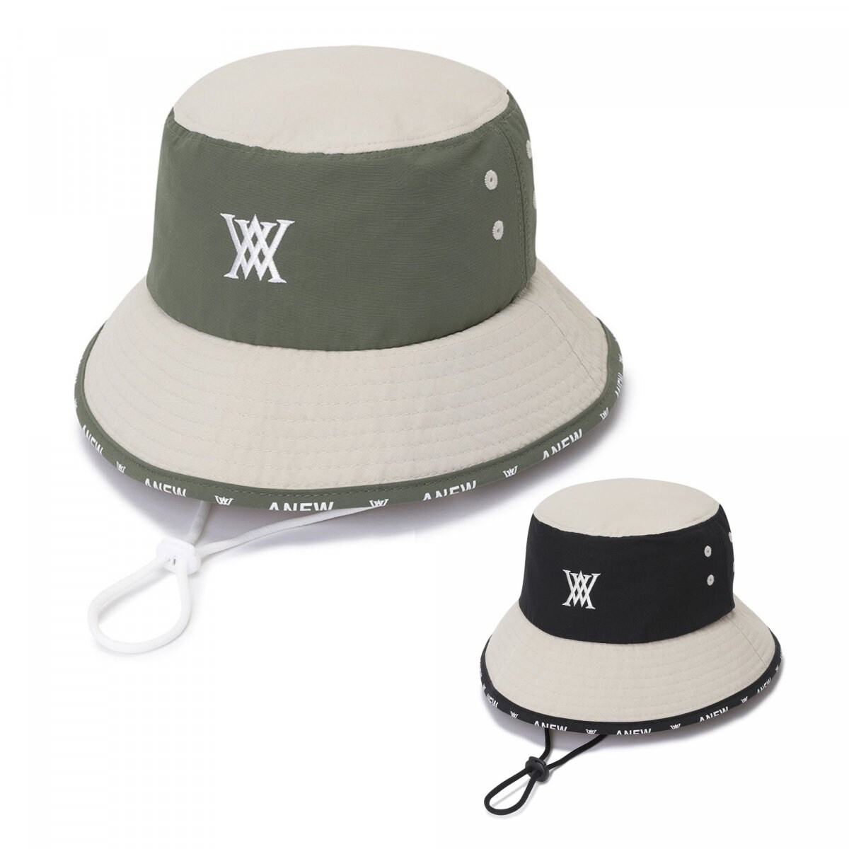 ベージュ バケットハット ANEW WOMEN スローガンバケットハット ベージュ