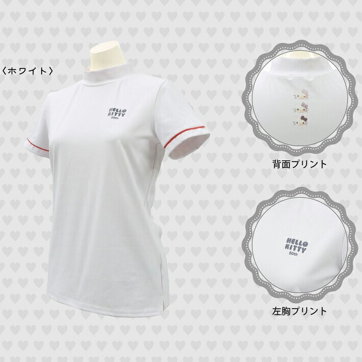 ハローキティ HELLO KITTY 50周年 記念 ゴルフ レディース モックネック Tシャツ sr84032270 HELLO KITTY ハロー・キティ 50周年 キティ ゴルフ モックネック