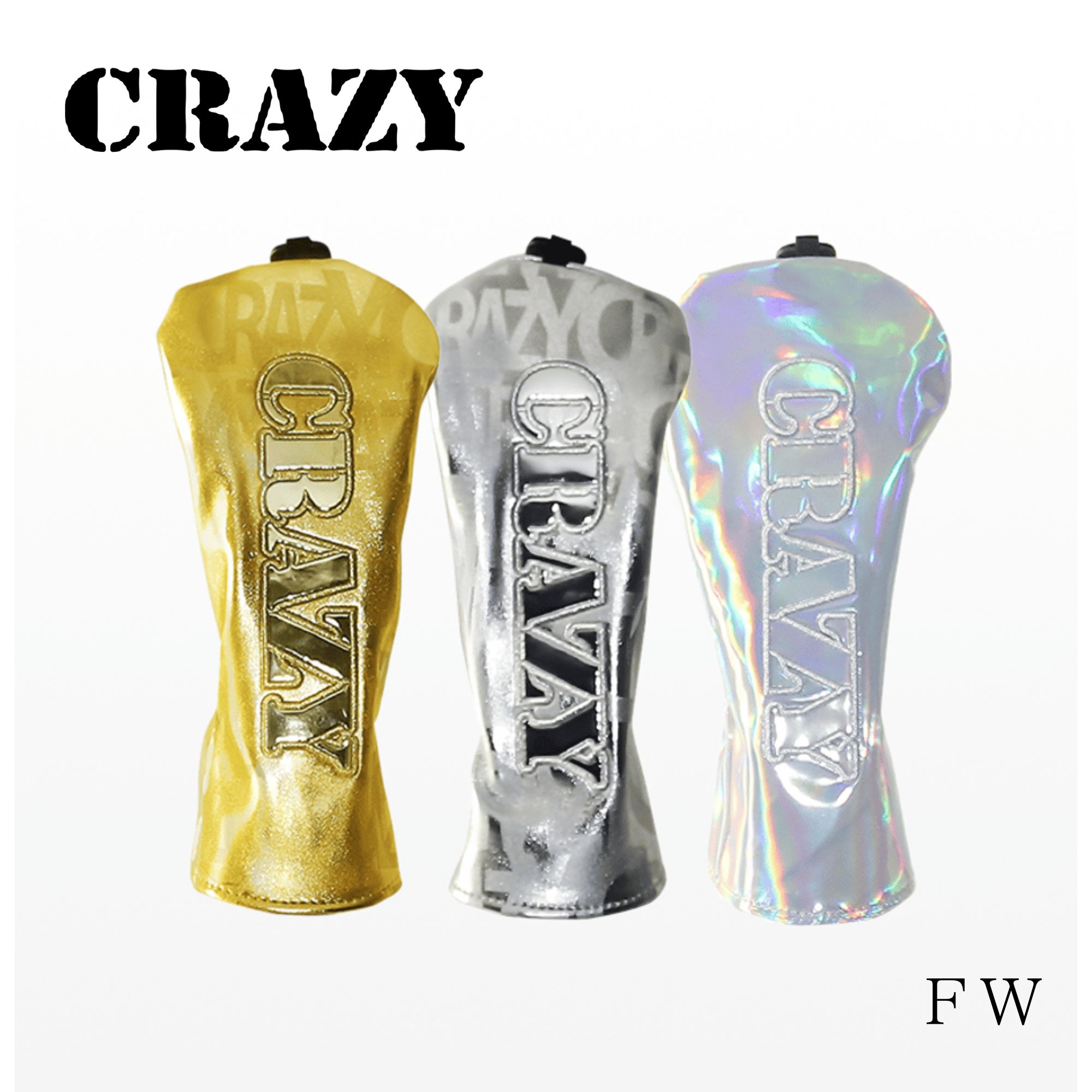 CRAZY ヘッドカバー【ゴールド、シルバー、オーロラ】 DR/FW/UT
