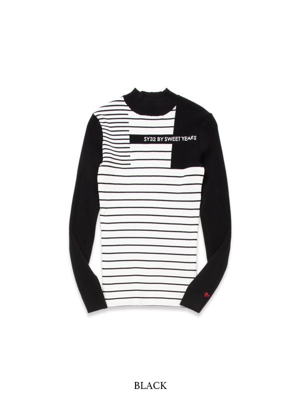 SY32 Mサイズ ベージュ PANEL BORDER SWEATER 【公式通販】