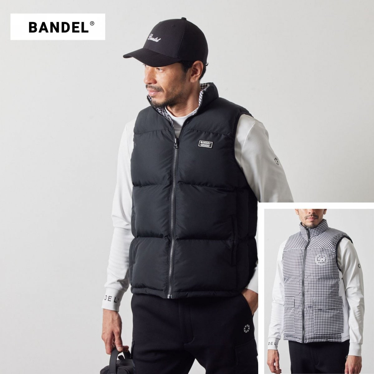 BANDEL REVERSIBLE DOWN VEST MENS ― バンデル リバーシブルダウン