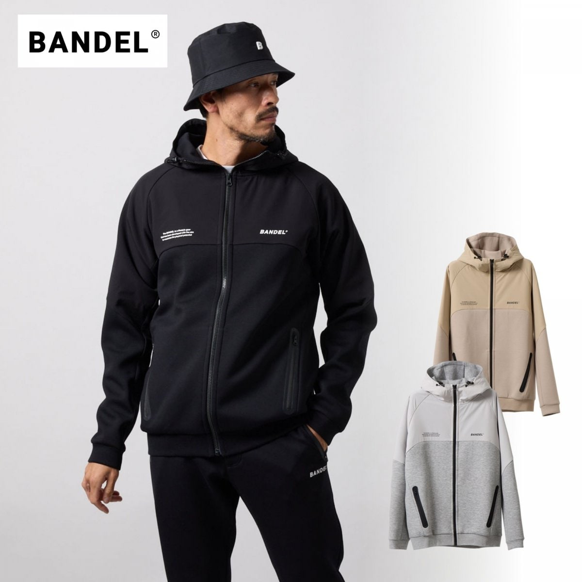 BANDEL TECH FLEECE ZIP HOODIE【全３色】｜バンデル テックフリース ジップ フ―ディー