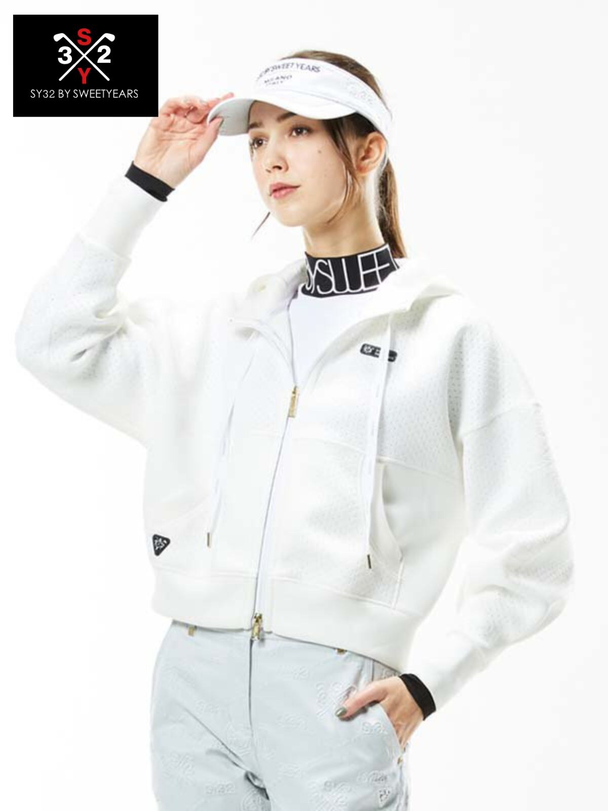 ◆レディースSY32◆フルアップブルゾン SY32 PUNCHING DOT ZIP HOODIE｜WOMEN'S ― パンチング ドット