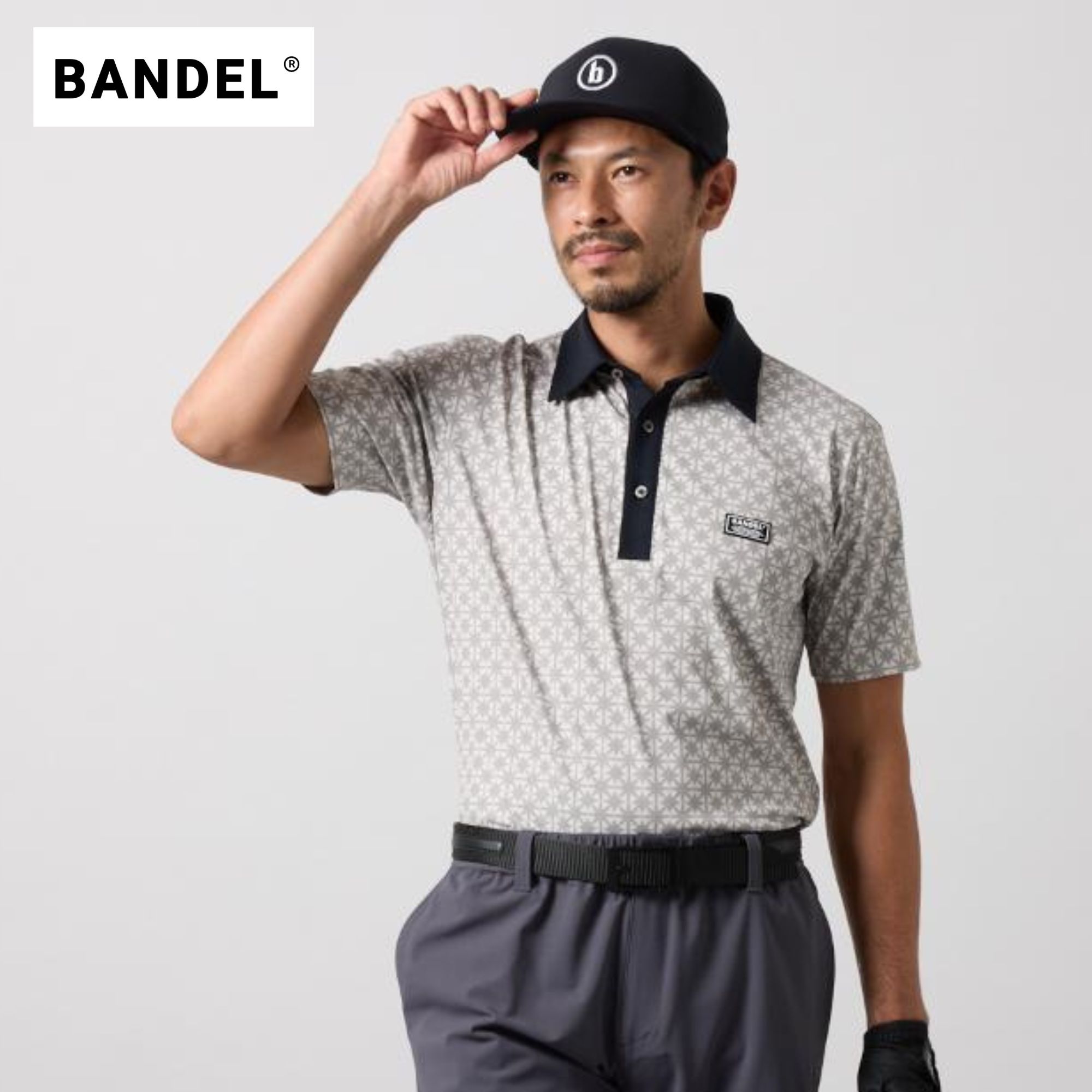 BANDEL BICOLOR CREST ALLOVER S/S POLO SHIRTS MENS ― バンデル バイ