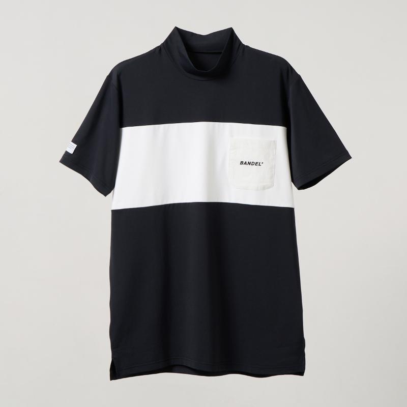 BANDEL BICOLOR PATERN S/S MOCK NECK SHIRTS ― バンデル バイカラー