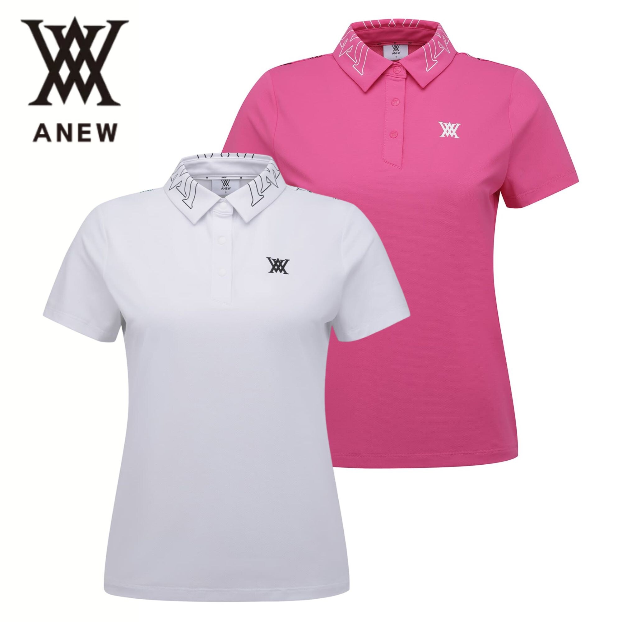 ANEW ピンク メッシュシャツ レディース ゴルフ