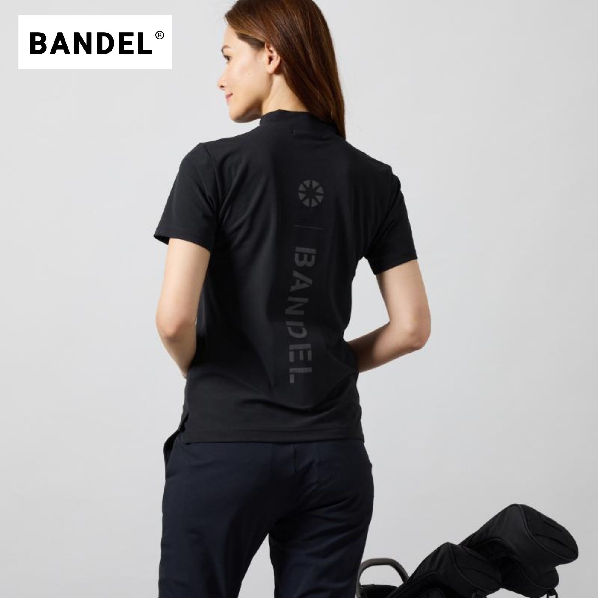 BANDEL WOMENS SWITCH LOGO S/S MOCK NECK SHIRTS ― バンデル