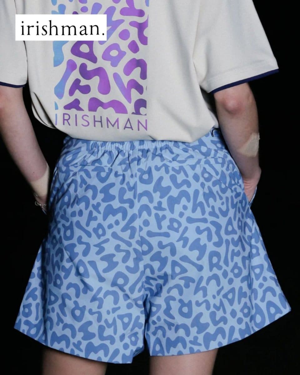 irishman【REFLECT】signature logo tuck short pants / 光る防水タックショートパンツ（LADIES） ― アイリッシュマン【シグネチャー】　ロゴ タックショートパンツ レディース