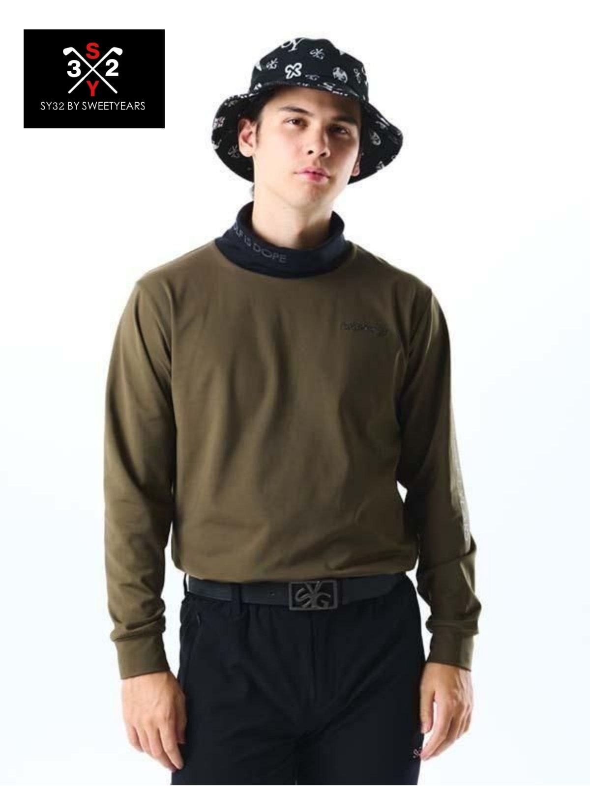 ・引越し売り切り！SY32 ロゴリブ ロングスリーブ ハイネック　メンズ 引越し売り切り！SY32 ロゴリブ ロングスリーブ ハイネック メンズ