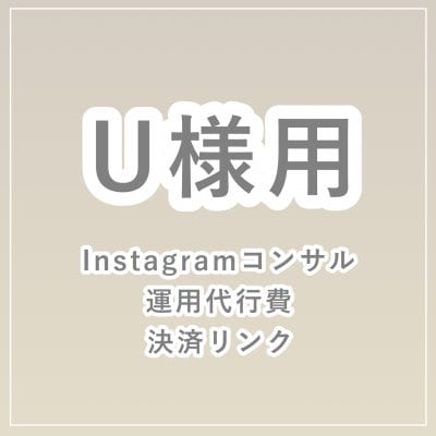 【U様用】Instagram運用代行コンサル費