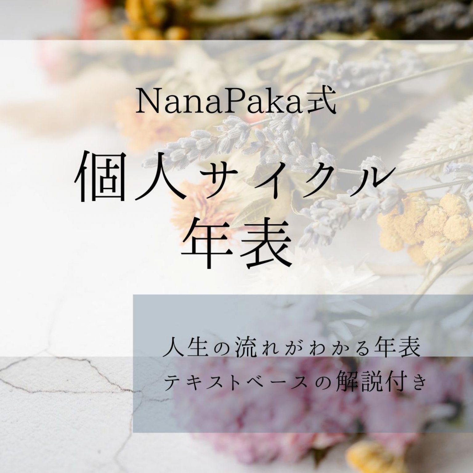 マヤ暦で見る！人生のサイクル表