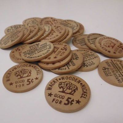 【アンティーク風】木のコイン（27枚入り）