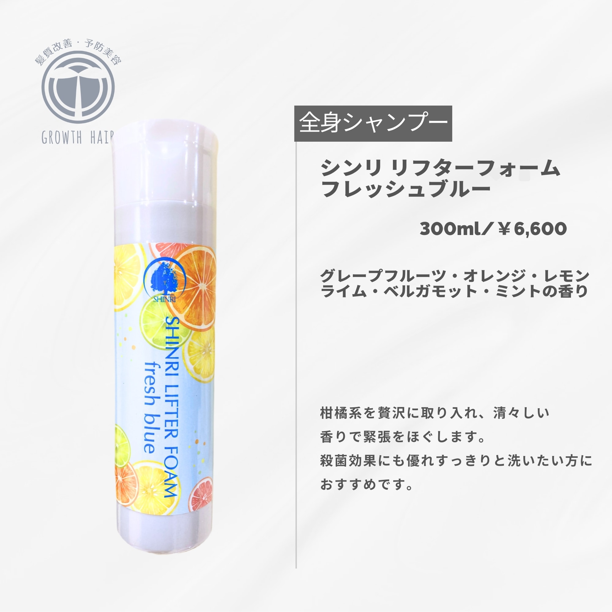 300ml フレッシュブルー|全身用シャンプー【森里】シンリ リフター