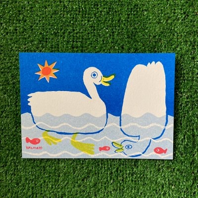 【リソグラフポストカード】L アヒル /Duck