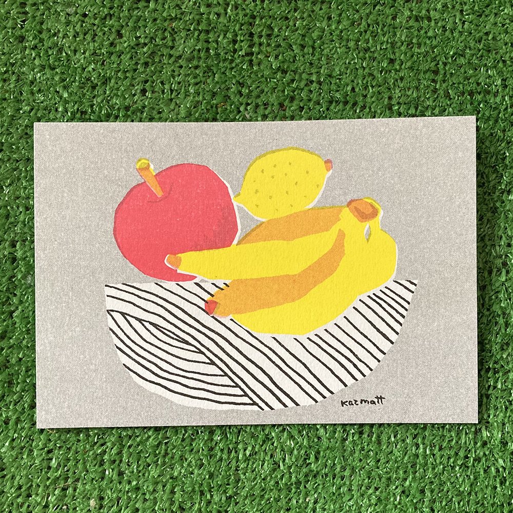 【リソグラフポストカード】O 果物 /Fruits
