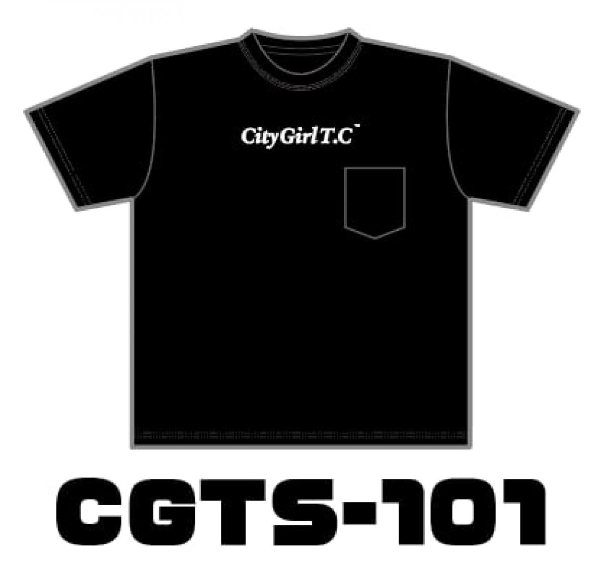CGTS-101 CityGirlT.C ビッグシルエットポケットTシャツブラックSサイズ