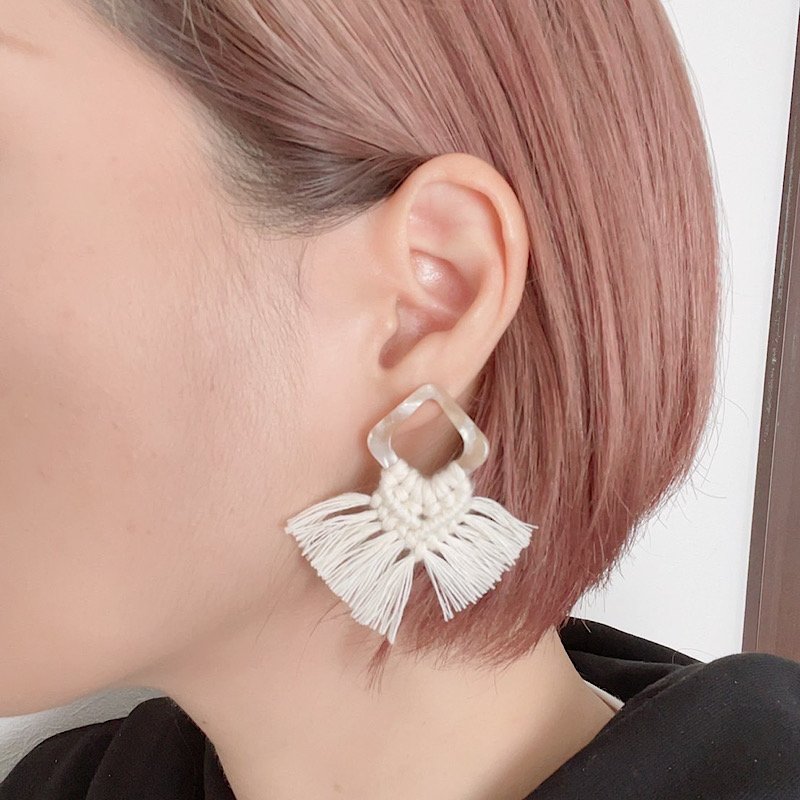 ピアス オーダーメイド マクラメ編み ハンドメイド 受注制作