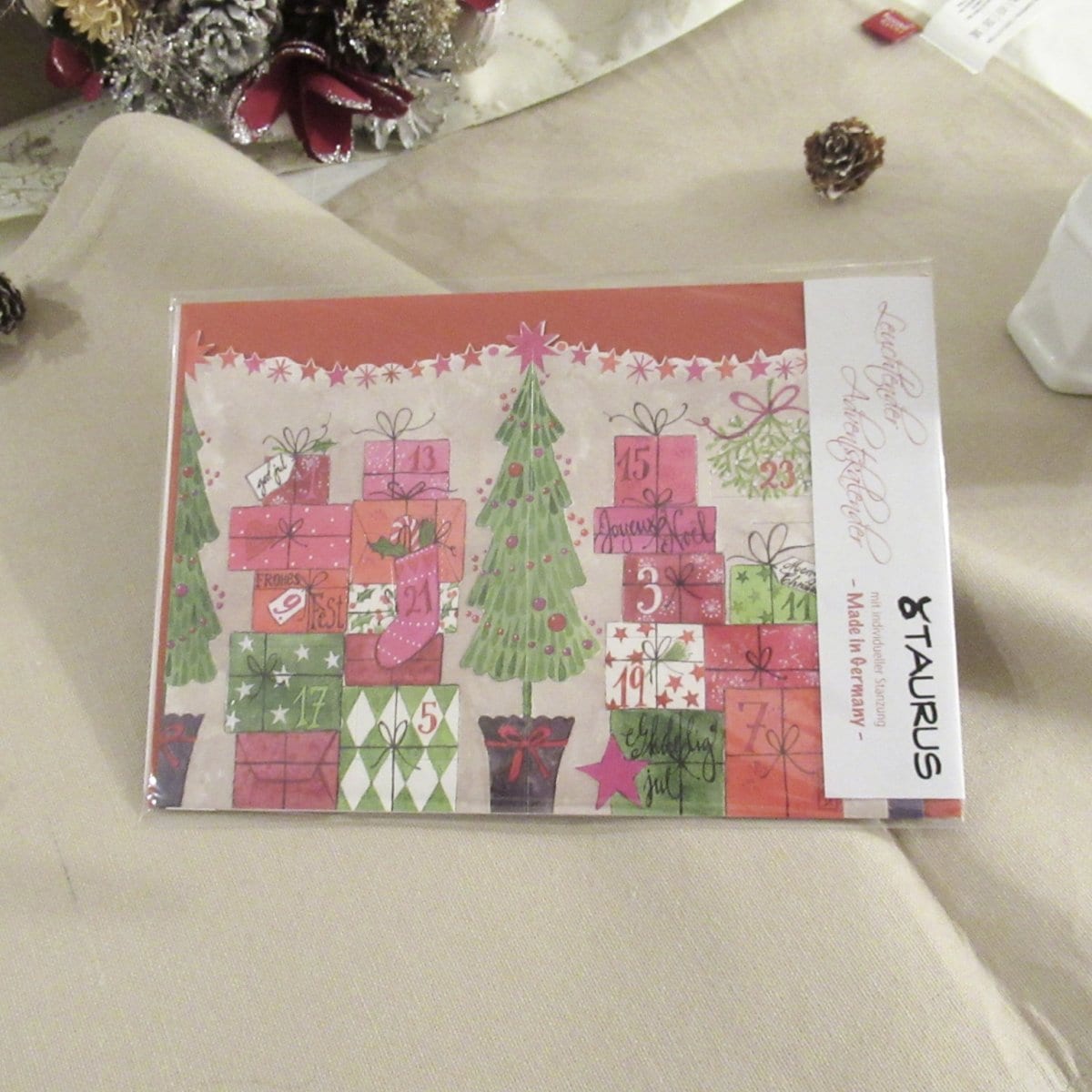 【高ポイント】クリスマスカード　アドベントカレンダー　ドイツ製　プレゼント&ツリー