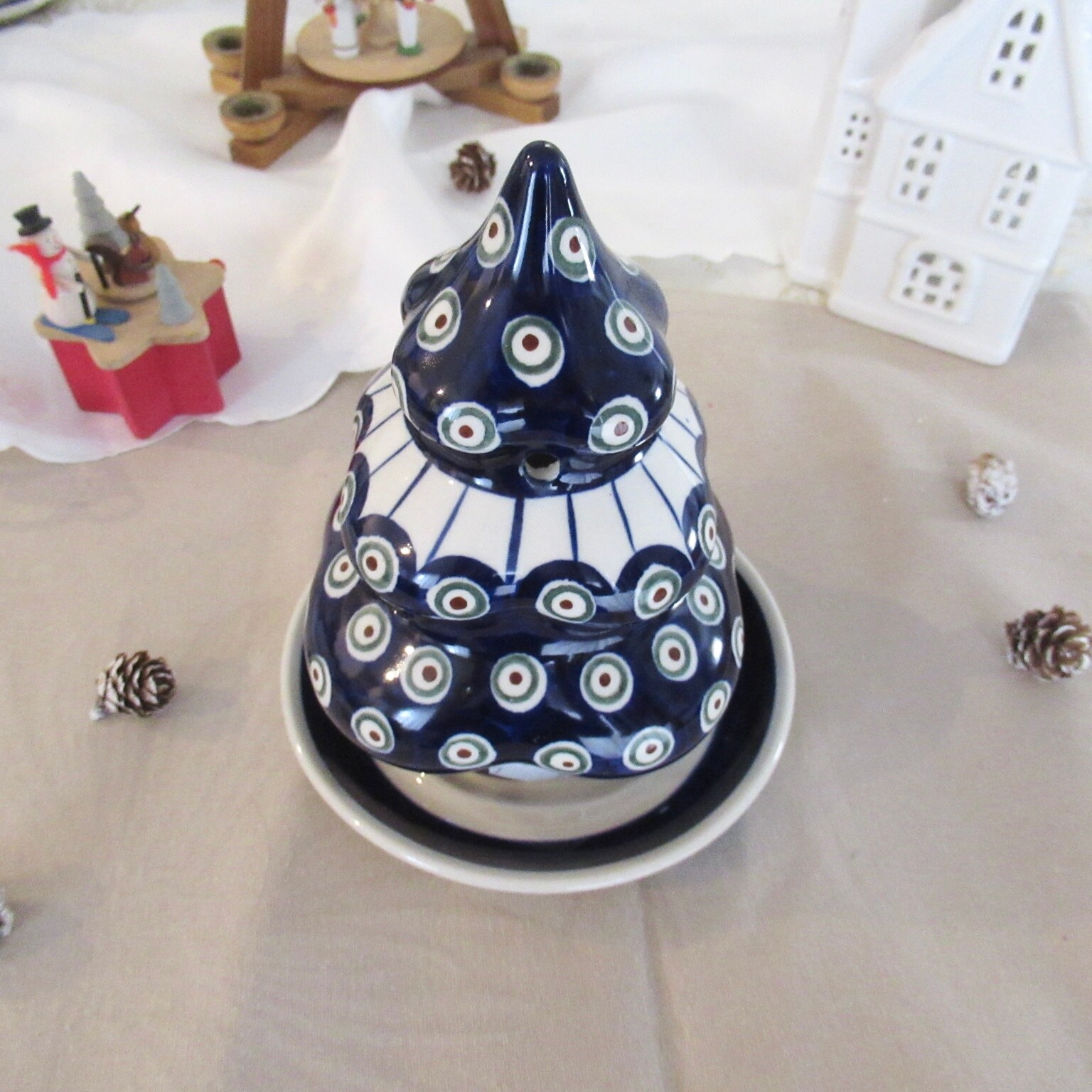 【セール】新品　ポーランド食器　【OUTLET】クリスマスキャンドル ポーランド食器 クリスマスツリー キャンドルポット ザクワディ社