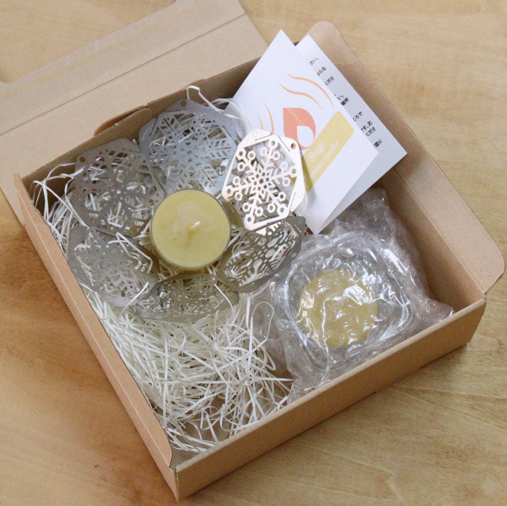 スギ】アロマキャンドル2個入セット（ゆきはな（6枚）、キャンドル