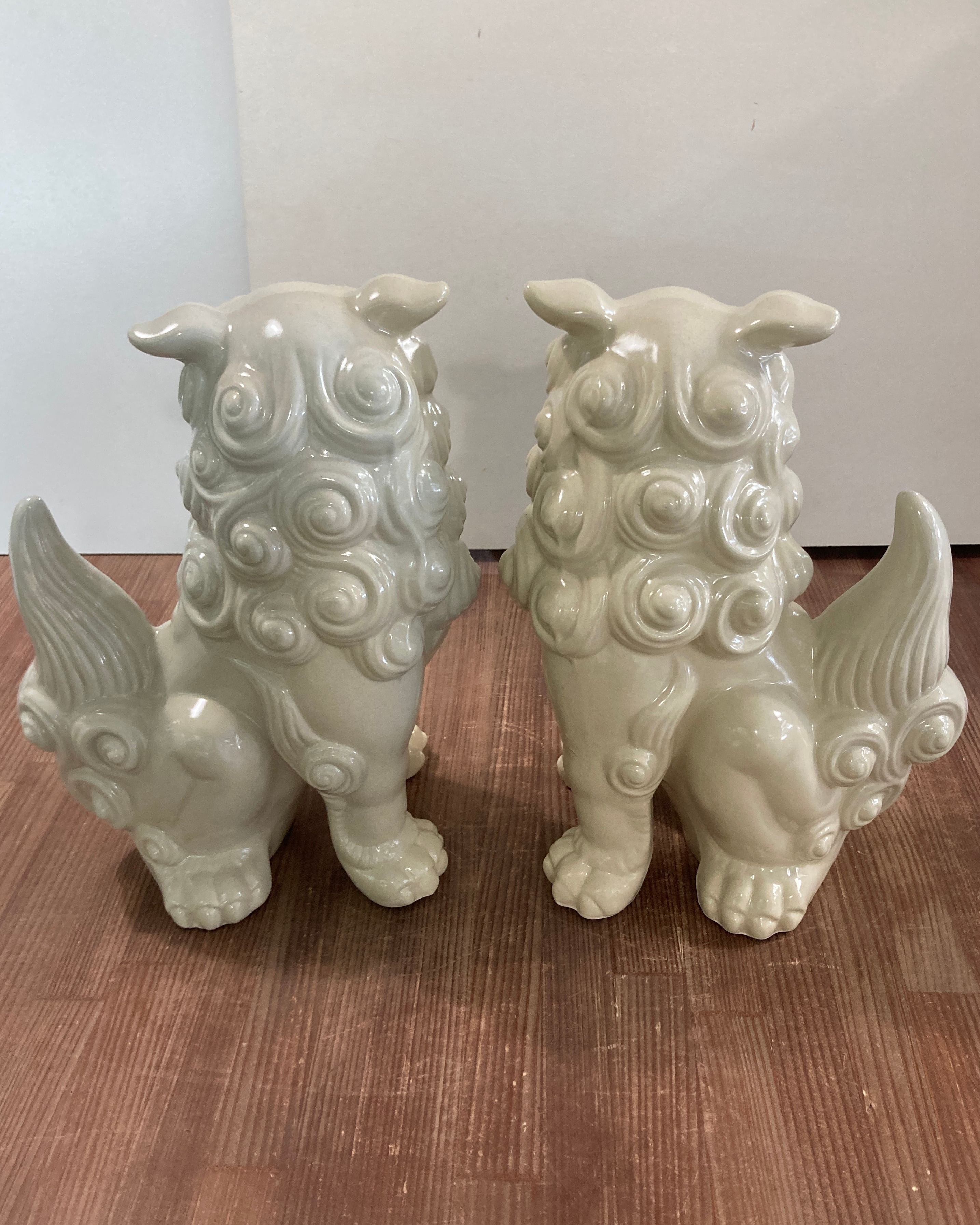 本格派シーサー 一対 ペアシーサー大|白色シーサー|宮城勝一郎さん