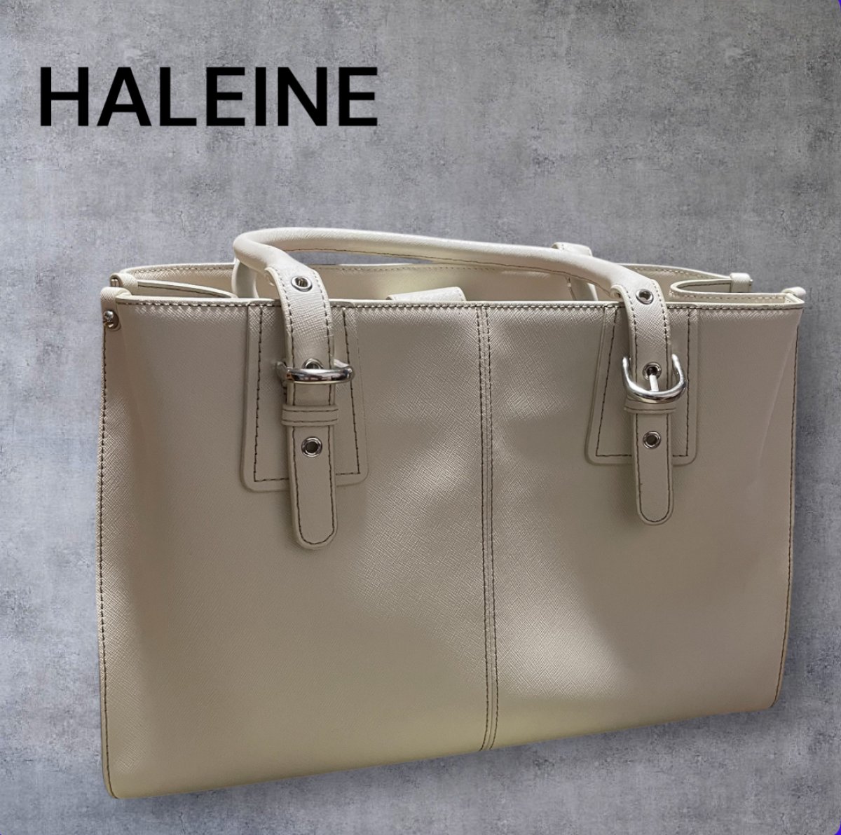 【美品】HALEINE アレンヌ サフィアーノレザートートバッグ アイボリー フリマサイトでも販売中!【美品】HALEINE アレンヌ