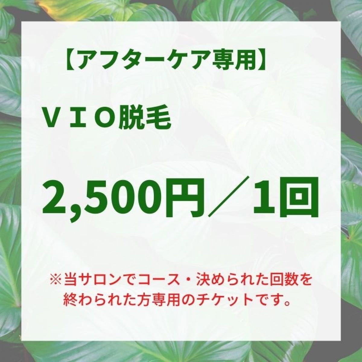 【専用】VIOアフター2,500円/1回