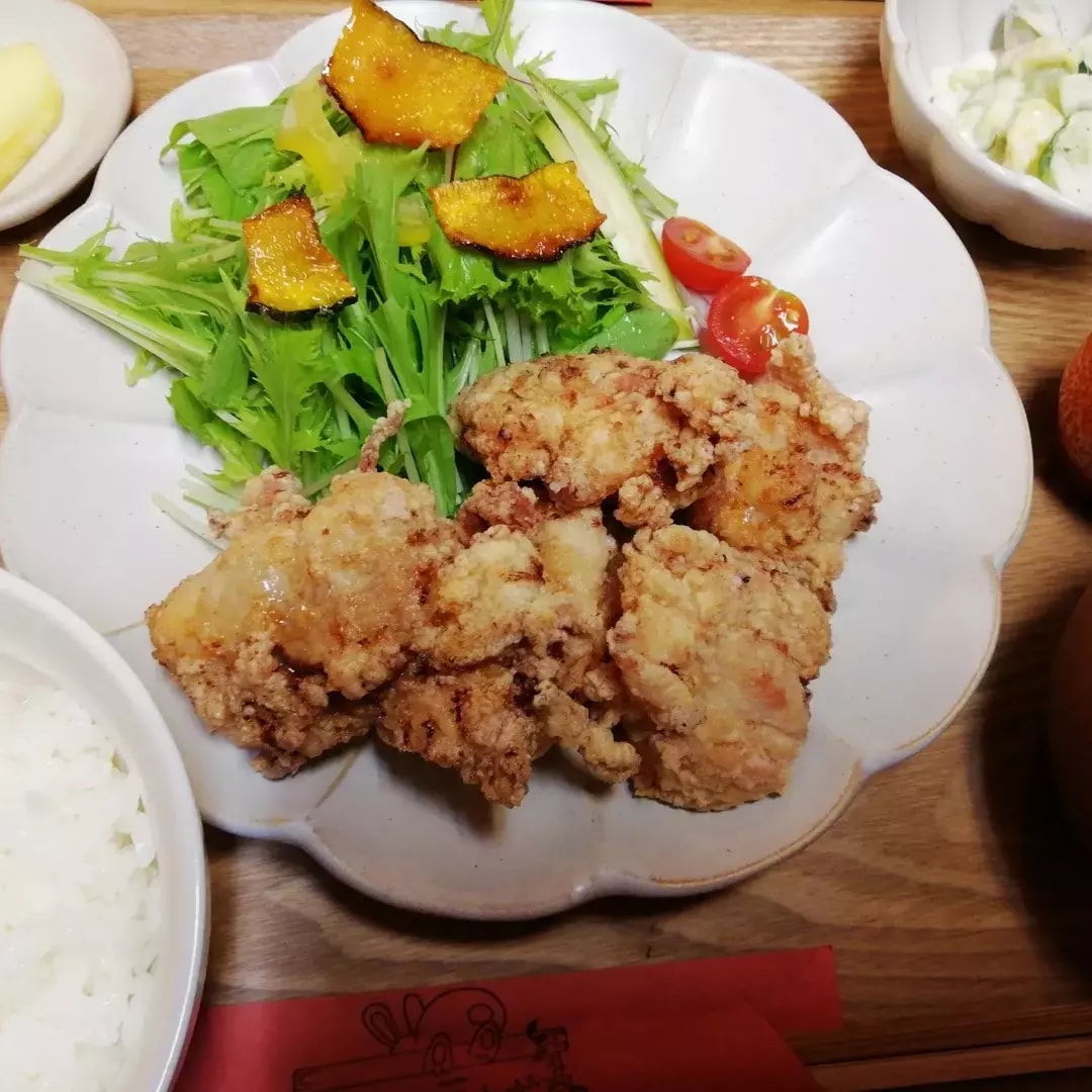 [複製]手作り塩こうじの唐揚げランチ|山口県山口市のオーガニックカフェ|ちいさなうさぎ