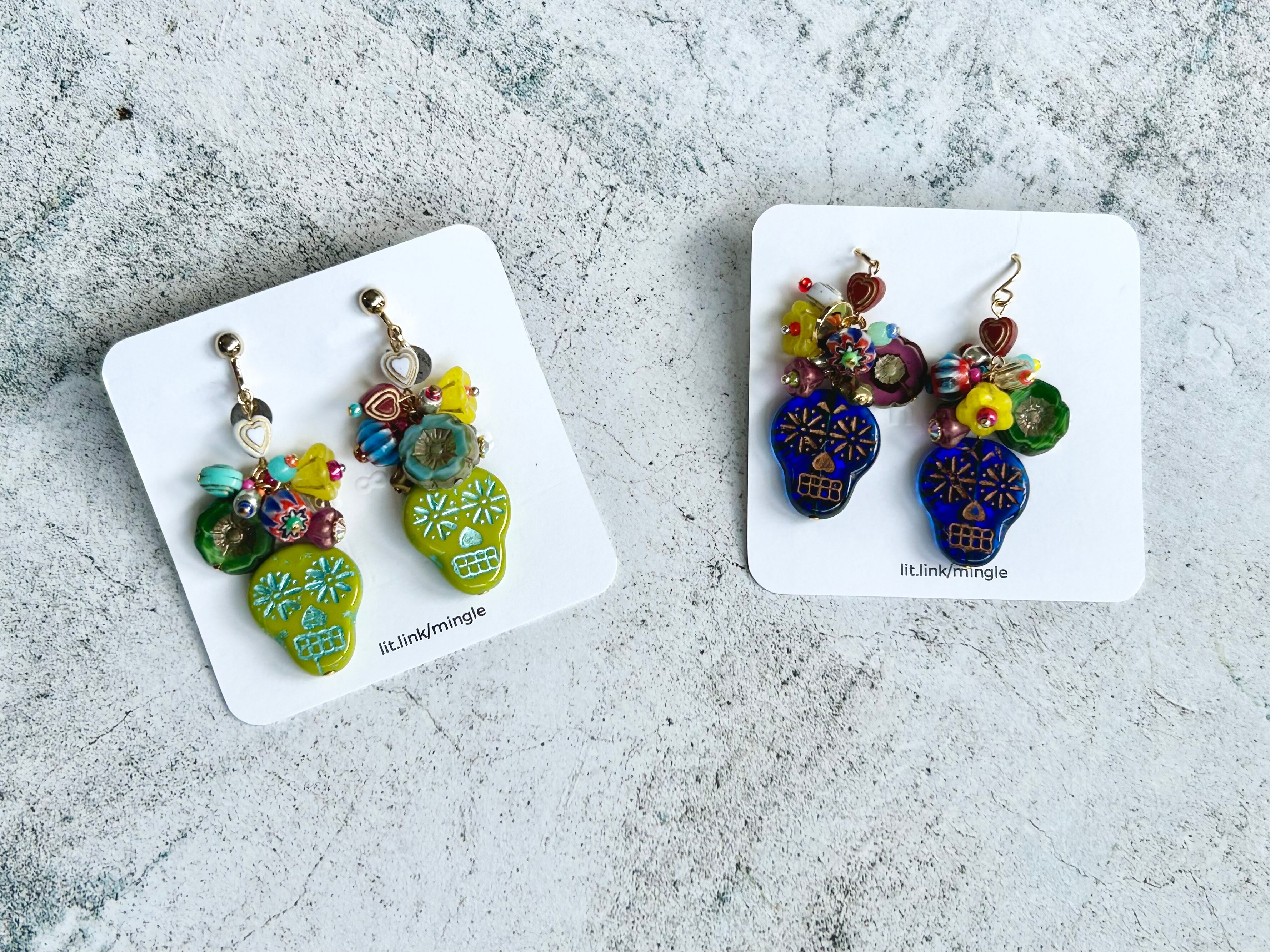 my favorites〉calavera jara-jara イヤリング／ピアス(blue)