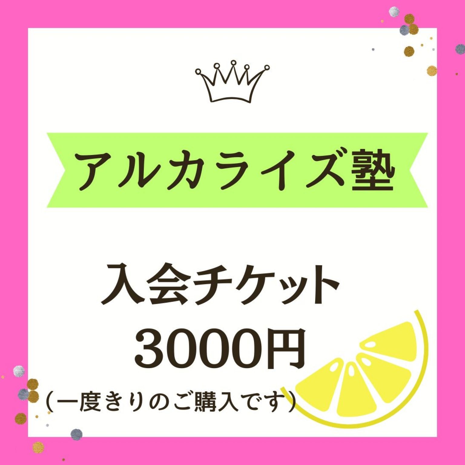 アルカライズ塾　入会チケット　3000