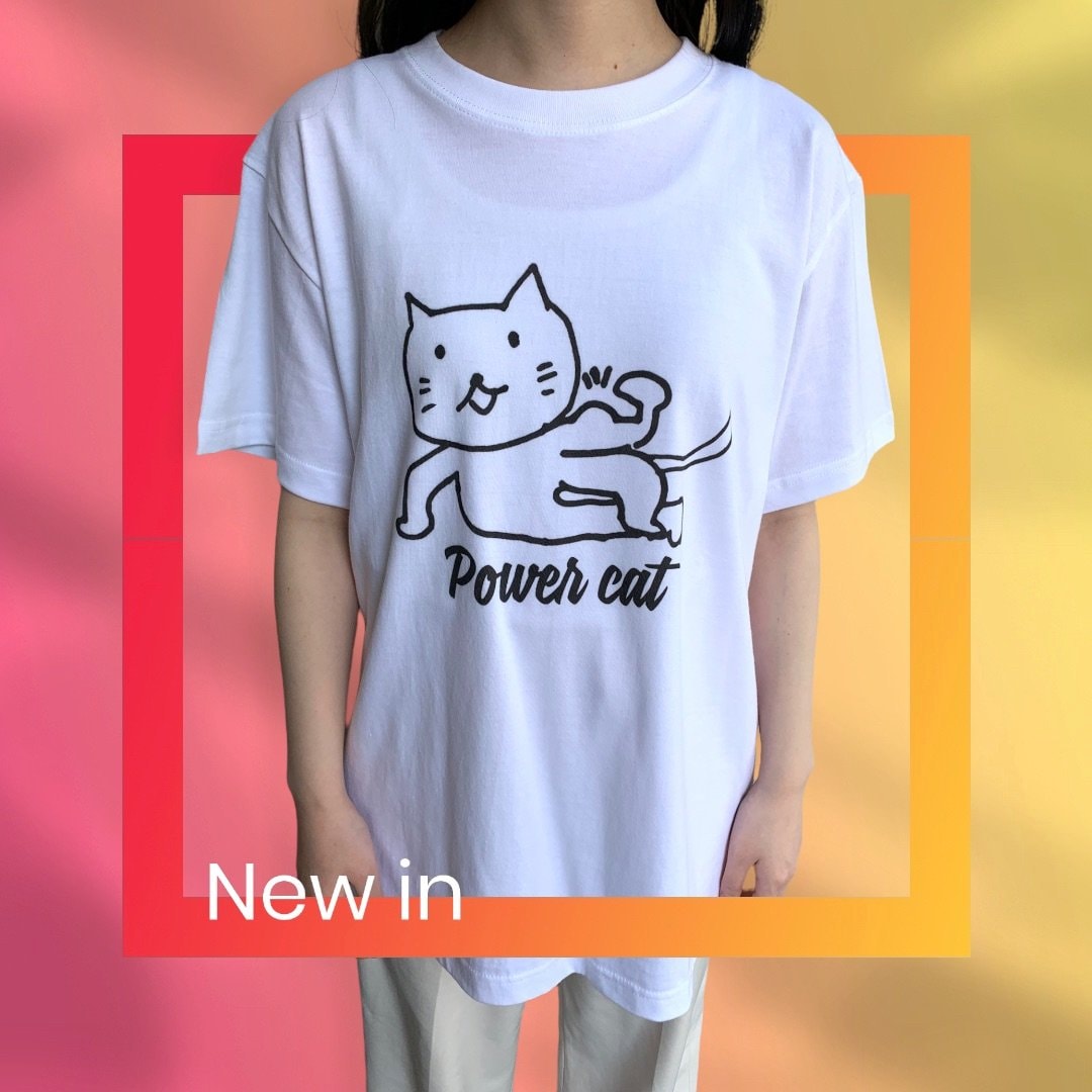 PowercatオリジナルTシャツ【スコッティ君】イラスト版ver.猫Tシャツ