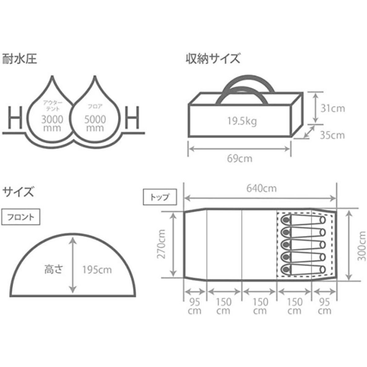 DOD カマボコテント3M(タン) T5-689-TN