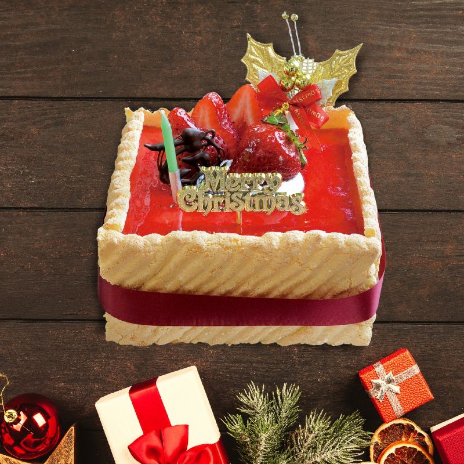12月23〜25日店頭受取り限定｜13×13㎝｜X’masフレジエケーキ｜クレジット事前決済のみ
