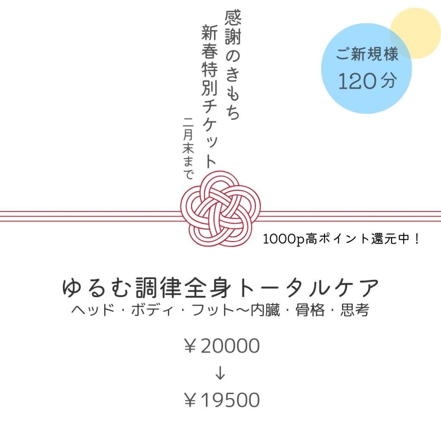 【新春特別チケット】【ご新規様専用120分】ゆるむ調律全身トータルケア/千葉県流山市整体/リラクゼーション/ストレスケア/産前産後ケア専門サロンkuai（クアイ）※1000P（1000円分）プレゼント