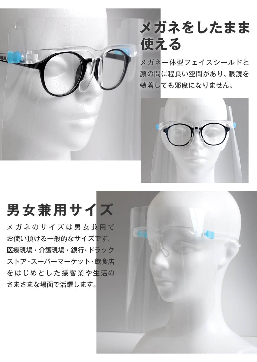 マスク　フェイスシールド　約500セット （メガネフレーム、シールド） 楽天市場】フェイスシールド 替えシールド 500枚 メガネ型