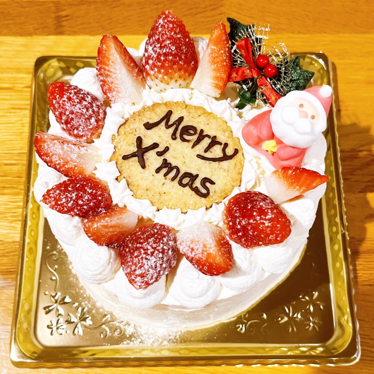 【X'mas】エンジェルシフォンデコレーション 5号（直径15cm）size　上部苺プラスタイプ【店頭お渡しのみ】