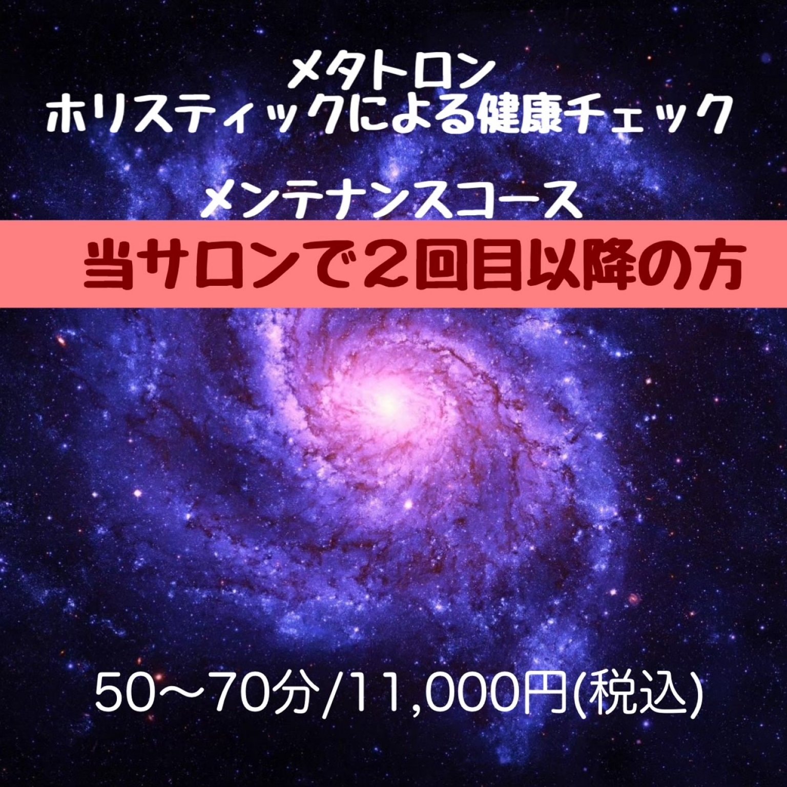 メタトロン・ホリスティックによる健康チェック　メンテナンスコース（５０～７０分）