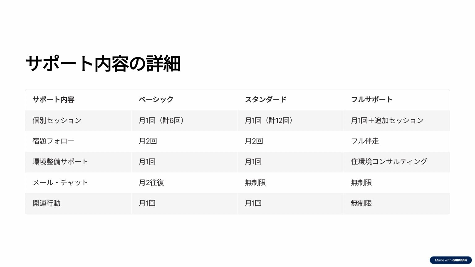 スタンダードサポート（12ヶ月）