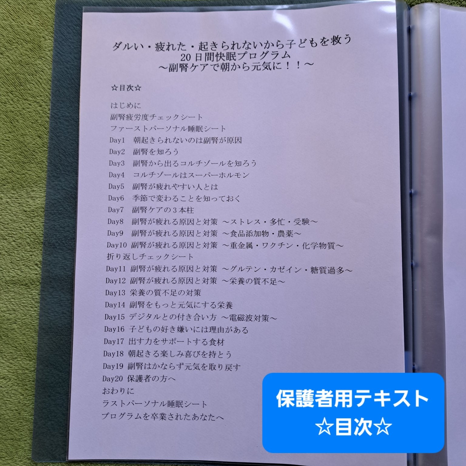 【ダルい・疲れた・起きられないから子どもを救う！20日間快眠プログラム ～副腎ケアで朝から元気に！！～】