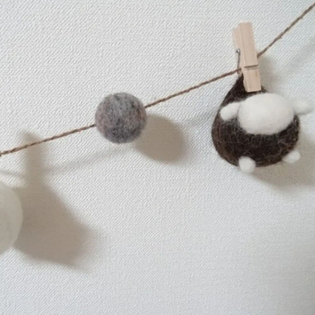 羊毛フェルト 洗濯ひつじのガーランド