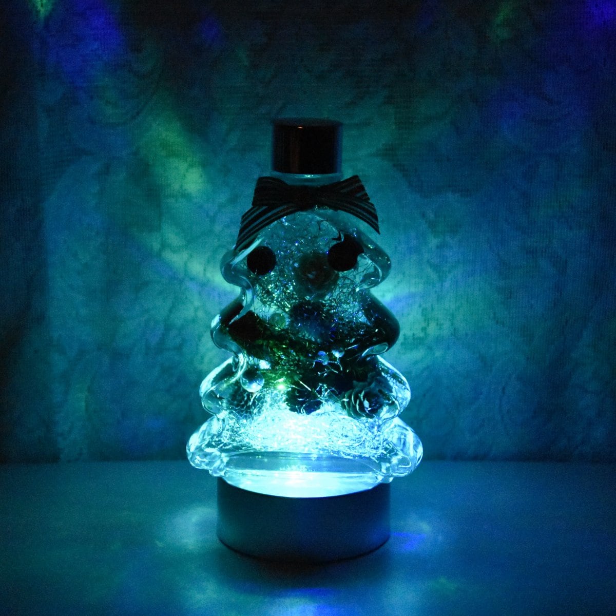 ハーバリウム 【LED付き】クリスマス仕様 ツリー型 レッドグリーン