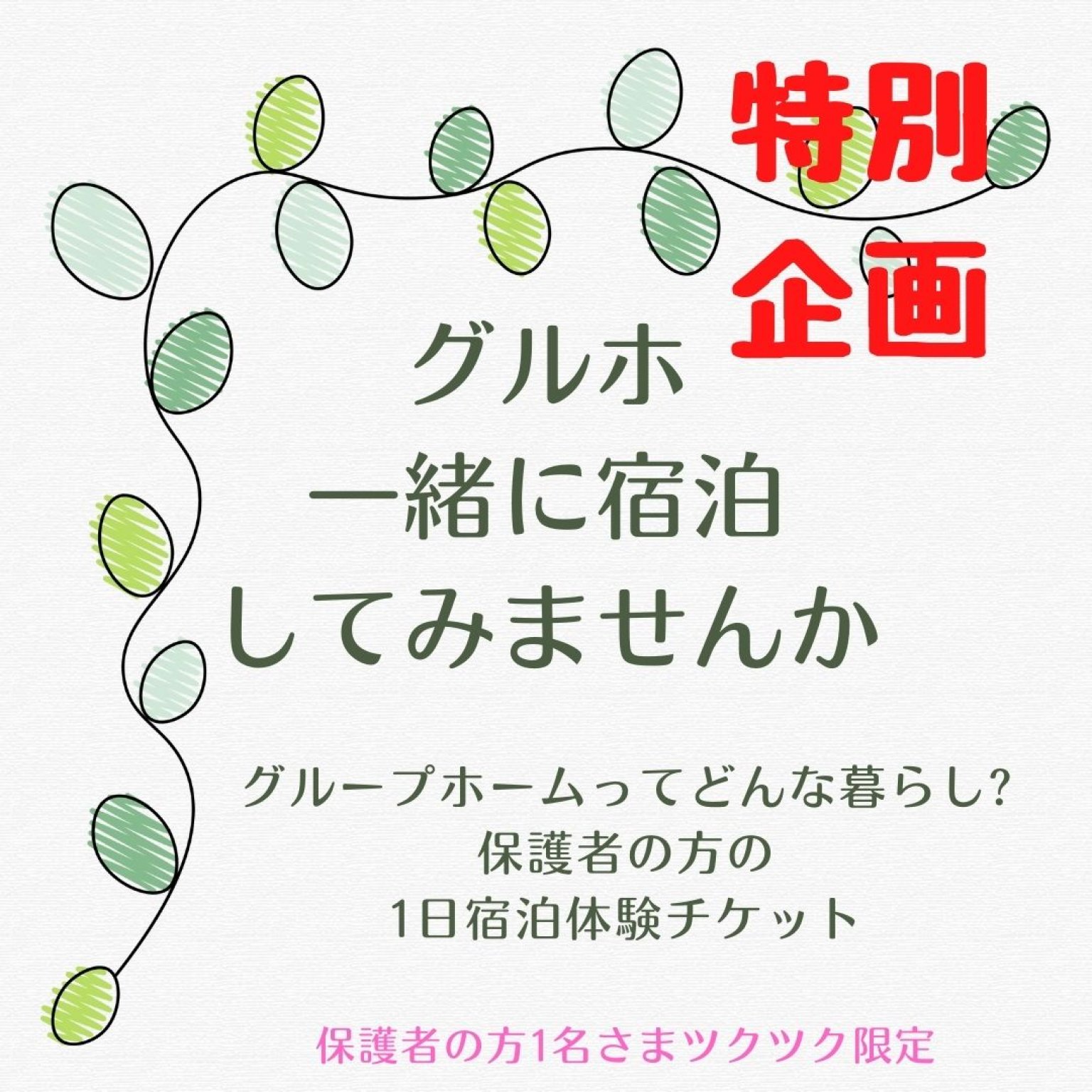 ぐるほ体験 「いっしょに宿泊してみませんか?」
