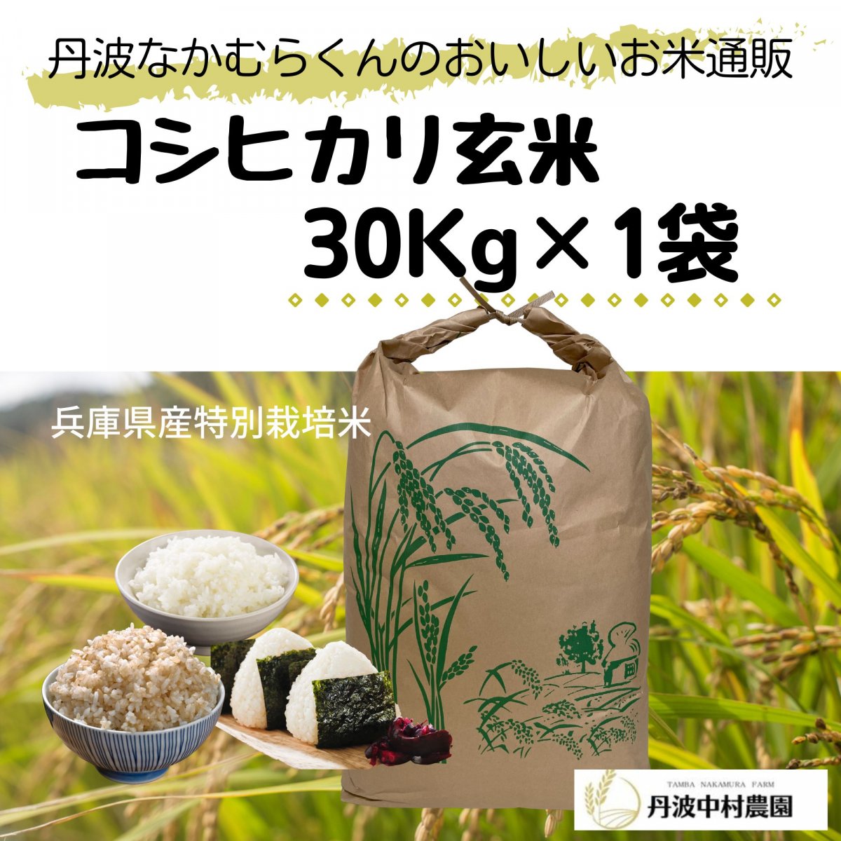 奈良県産ヒノヒカリ 玄米30kg - 米