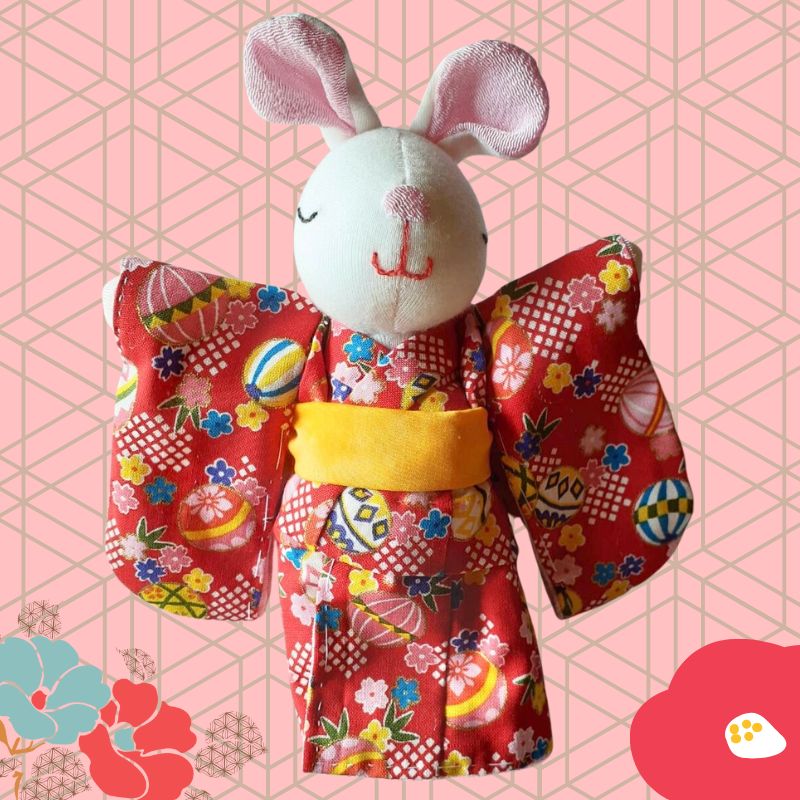 子どもおもちゃ 限定ギフト】ハンドメイド着せ替え人形 うさぎ 和服＋ 