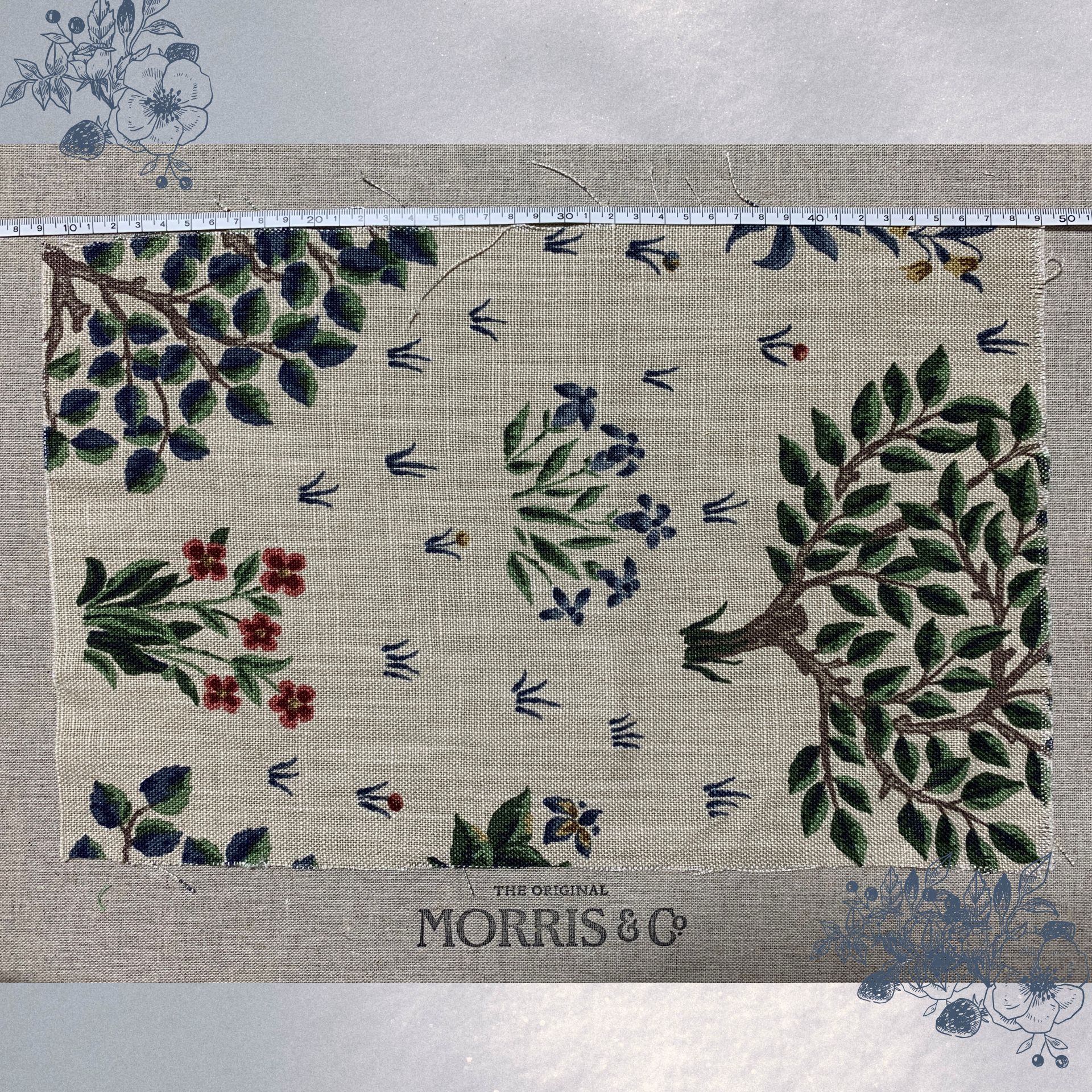 ウィリアムモリス/はぎれ5点セットA】高級カーテン/はぎれ5点セット