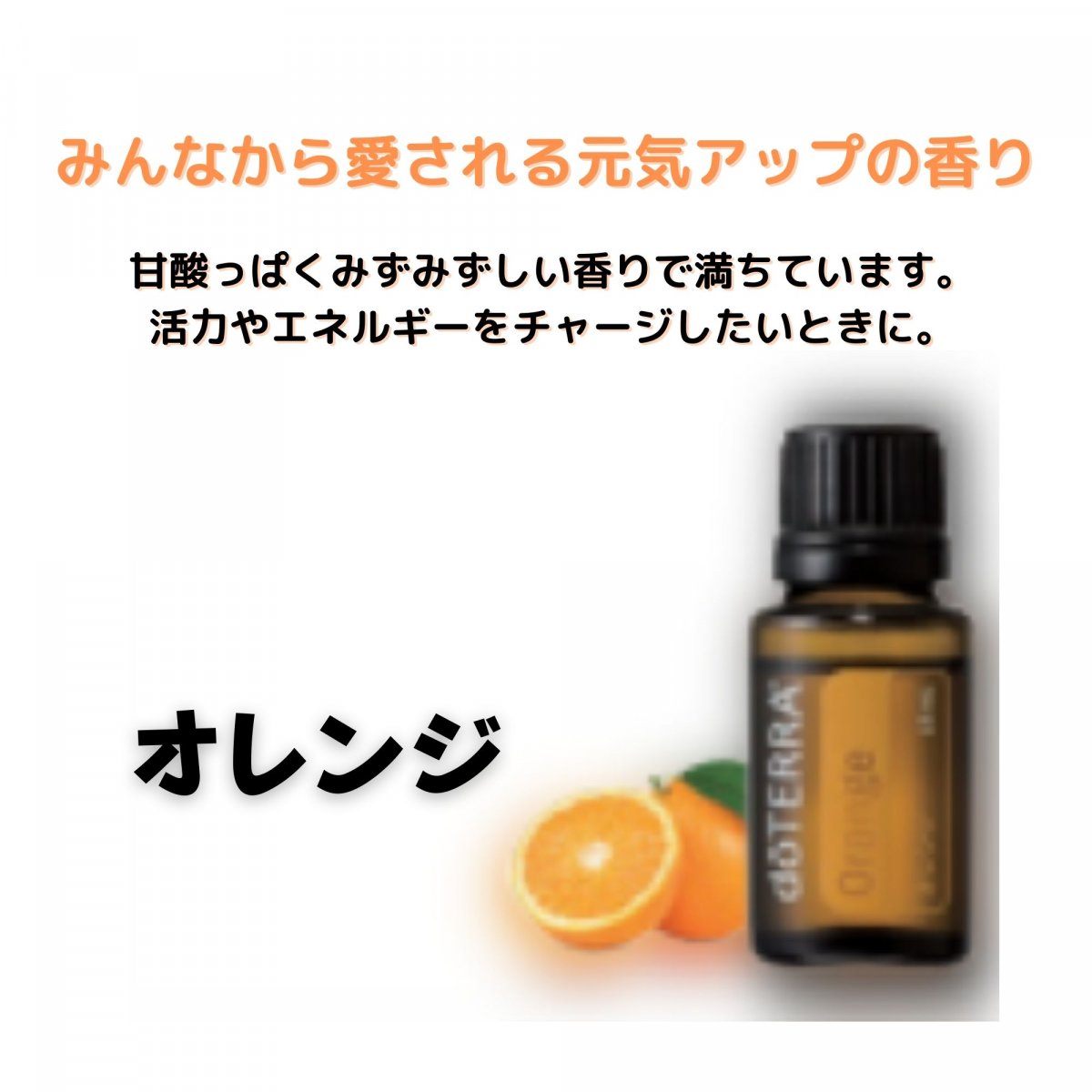 オレンジ：ドテラ・エッセンシャルアロマオイル　内容量 ：15mL【ドテラ】