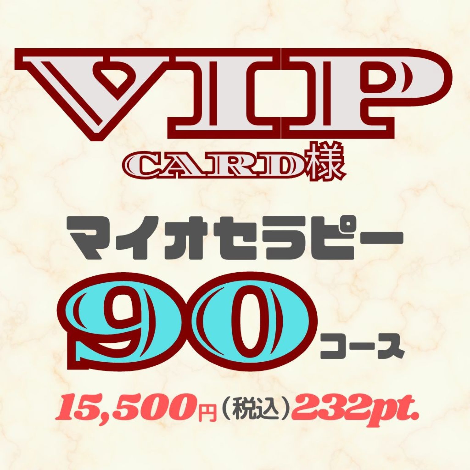 VIP　マイオセラピーコース　90分